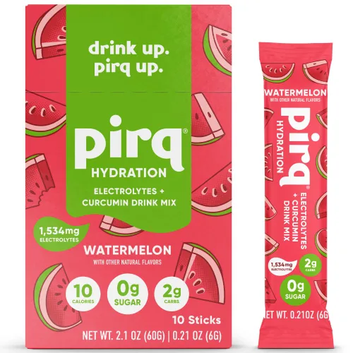 Miniatura 7 de Pirq Hydration - Fruit Punch - Paquetes de polvo de hidratación Mezcla de bebida con electrolitos Curcumina Vitaminas B Cero azúcar Apto