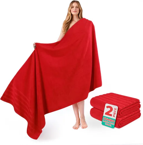 Miniatura 55 de American Soft Linen Toallas de baño jumbo grandes de 35 x 70 pulgadas, 600 GSM, 100% algodón, sábanas de baño turcas, toallas de baño de lujo