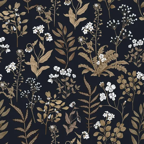 Abyssaly Papel Tapiz Negro y Dorado Papel Tapiz Floral Oscuro Despegar y Pegar Papel Tapiz Vintage de Hojas Papel de Contacto Removible Autoadhesivo