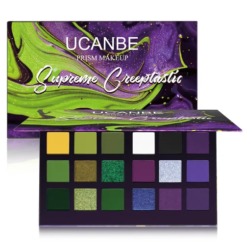 Miniatura 10 de Prism Makeup Paleta de maquillaje de sombra de ojos mate Pro 18 colores con brillo pigmentado y purpurina, sombra en polvo ahumada larga duración e