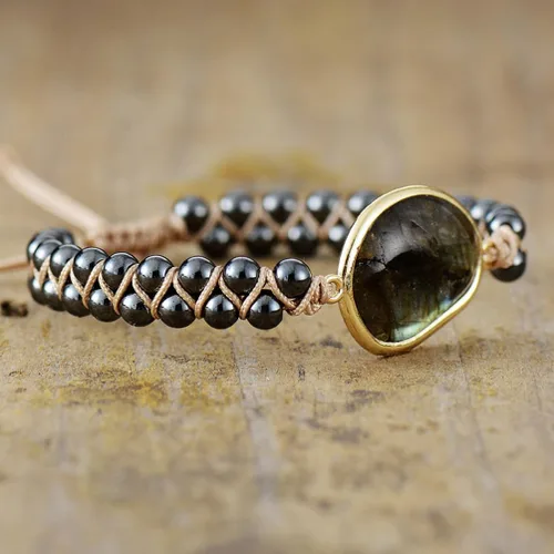 Miniatura 85 de ZOSOJONA - Pulseras bohemias hechas a mano de piedra natural, que dan vuelta, con cuentas de cristal de turquesa