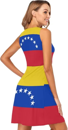 Miniatura 4 de Vnurnrn Vestido corto sin mangas con la bandera de Venezuela para mujer