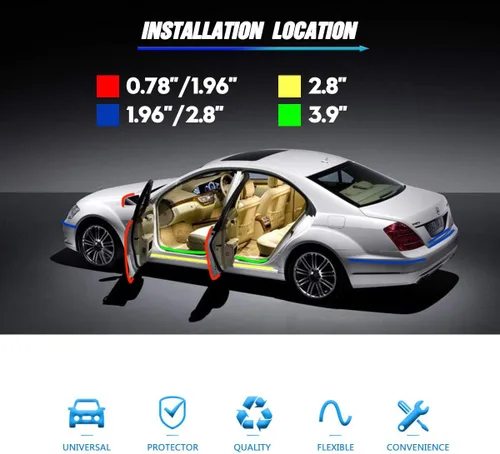 Miniatura 3 de MYFAMIREA Tira adhesiva anticolisión antiarañazos para el borde de la puerta del automóvil, protector de placa protectora de arañazos para puertas