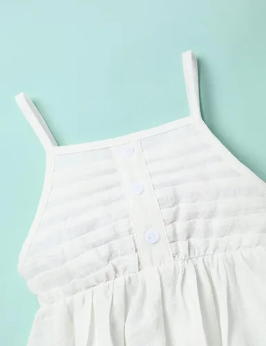 Miniatura 4 de SEYOUAG Conjunto de 2 piezas de ropa para niña pequeña + pantalones cortos de mezclilla