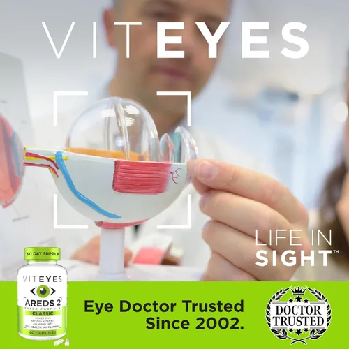 Miniatura 7 de Viteyes AREDS 2 Vitaminas oculares, soporte macular clásico, cápsulas libres de alérgenos, con vitamina E natural, vitamina C, zinc, cobre, luteína