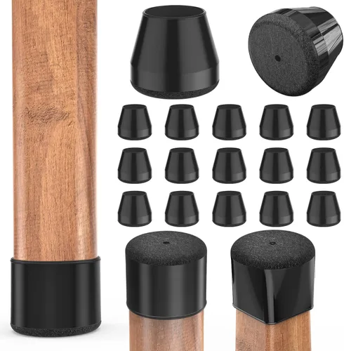 Miniatura 11 de Protectores cuadrados para patas de silla para pisos de madera dura, 24 piezas de tapas de silicona para patas de muebles para prevenir rayones