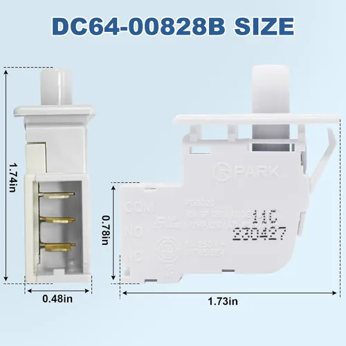 Miniatura 2 de DC64-00828B Interruptor de Puerta de Secadora Parte de Repuesto para Interruptor de Puerta de Secadora Samsung DC64-00828A PS4210964 2071594