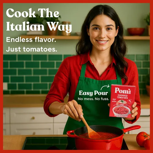 Miniatura 10 de Pomì - Tomates picados sin OMG, sin gluten, sin BPA, tomates italianos 100% frescos para salsas, pasta y pizza, alternativa a tomates enlatados