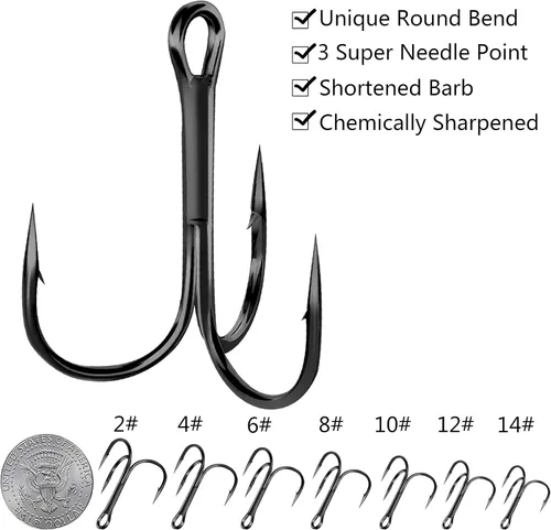Miniatura 5 de Shaddock Pesca 10-100 piezas de ganchos agudos afilados O'Shaughnessy - Anzuelos de pesca agudos de acero de alto carbono, tamaño 10-10/0 Negro