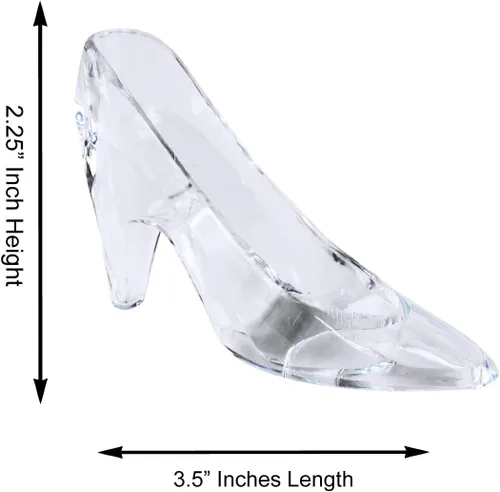 Miniatura 7 de Super Z Outlet Zapatilla de plástico inspirada en la princesa Cenicienta, zapatos de tacón alto, decoración de fiesta para bodas, fiestas