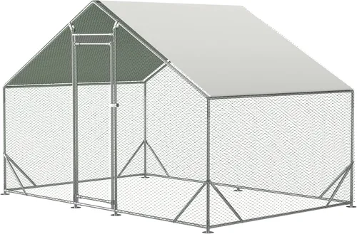 Jaula grande de metal para gallinero, gallinero galvanizado, jaula de gallina de alambre galvanizado, jaulas de conejos con cubierta impermeable y