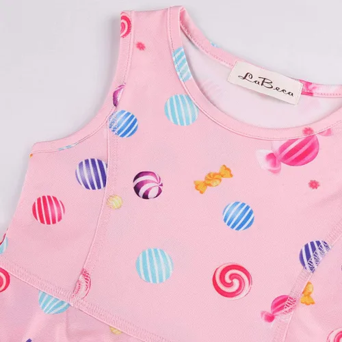 Miniatura 4 de LaBeca - Vestido sin mangas o de manga larga para niñas, vestidos casuales con diseño de unicornio o sirena para niñas pequeñas o grandes