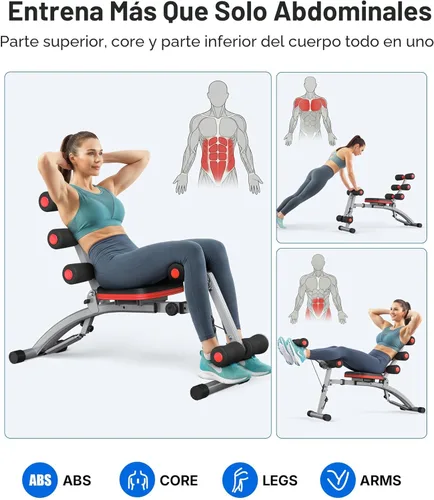 Miniatura 8 de MERACH Máquina de abdominales, entrenador de abdominales ajustable multifuncional, banco de entrenamiento abdominal para gimnasio en casa, máquina