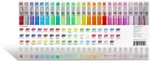 Miniatura 8 de KINGART Bolígrafos de gel de punta redonda con purpurina, 50 colores brillantes con comodidad de agarre suave, cartucho de tinta XL, más tinta