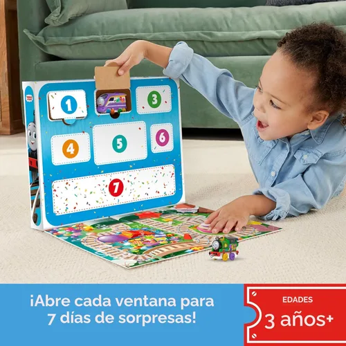 Miniatura 6 de Thomas & Friends Juego de regalo de trenes de juguete Thomas' 7 días de sorpresas, 10 vehículos fundidos a presión con carga para niños a partir
