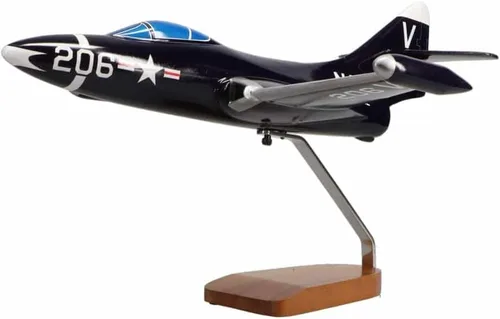 Miniatura 2 de Grumman F9F-5 Panther - Escultura de caoba grande