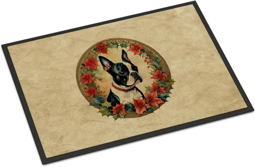 Caroline's Treasures DAC2327MAT Boston Terrier - Felpudo para puerta delantera, para interiores y exteriores, para entrada, antideslizante, lavable,