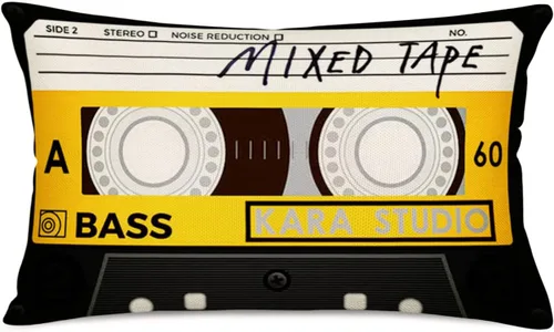 Miniatura 7 de Funda de cojín rectangular para guitarra, música y instrumentos musicales, funda de cojín rectangular para guitarra acústica vintage, 12 x 20
