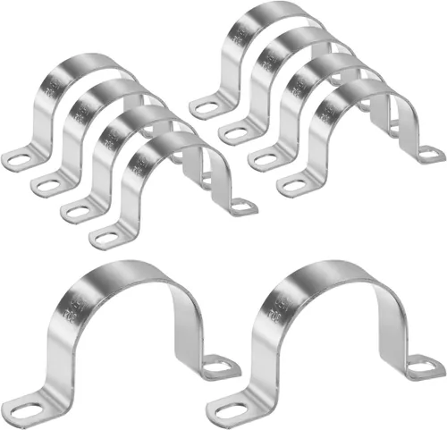 Miniatura 25 de M METERXITY Paquete de 3 abrazaderas de conducto, correa rígida de acero inoxidable 304 de 3-1/2 pulgadas M89 U con 2 agujeros