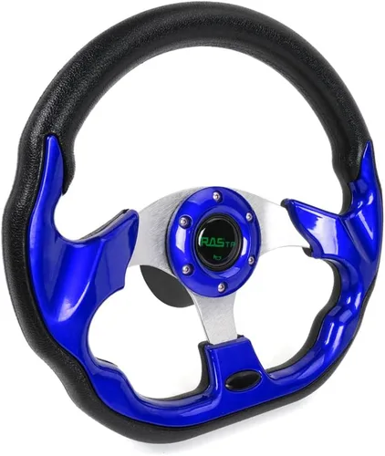 RASTP Volante de 12.6 pulgadas para barco con adaptador de eje marino de 3/4" para la mayoría de los barcos, embarcaciones, yates, pontones (Azul)