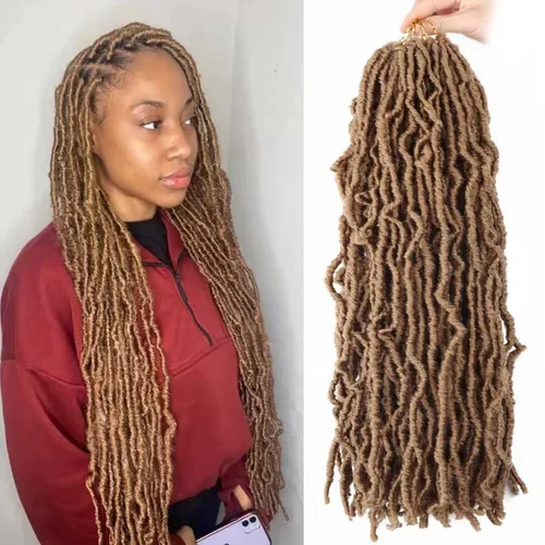 Miniatura 28 de 6 Paquetes Soft Locs Cabello de Ganchillo Pre Looped Faux Locs Trenzas de Ganchillo Goddess Locs Dreadlocs Cabello Sintético Para Mujeres Negras 1b