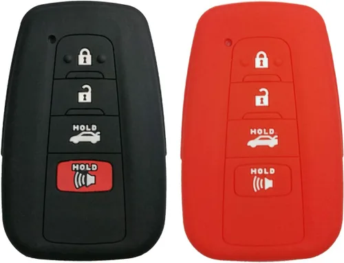Miniatura 7 de 2 piezas de funda protectora completa de goma para llavero inteligente de 4 botones, cubierta de piel remota, sin llave, para Toyota Highlander 2