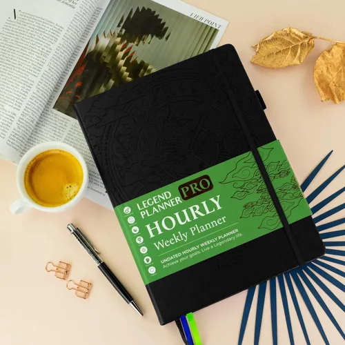 Miniatura 7 de Legend Planner PRO Horario Diario - Organizador Semanal y Diario con Franjas Horarias. Agenda de Citas y Diario para Trabajo y Personal, A4 (Negro)