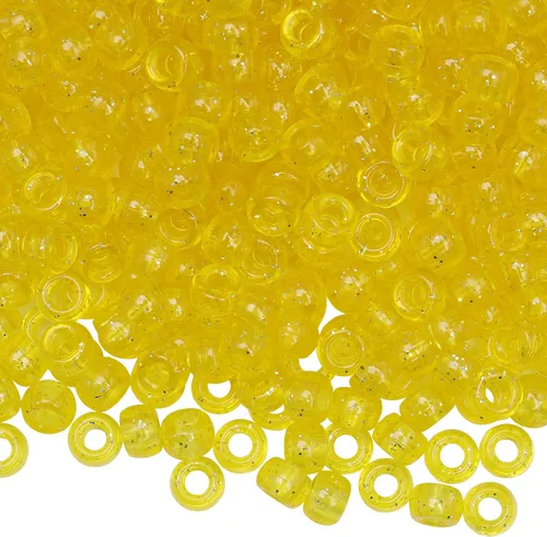 Miniatura 9 de 1000Pcs Cuentas de Pony 9mm Verde Plástico Barril Cuentas de Pony para Collar, Cuentas de Pelo para Trenzas, Cadena de Llavero, Fabricación