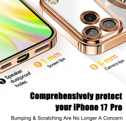 Miniatura 170 de Misscase Funda magnética con purpurina para iPhone 11 compatible con MagSafe, protección completa, delgada, a prueba de golpes, antiarañazos