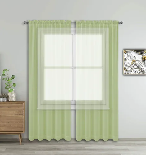 Miniatura 29 de WPM - Cortinas traslúcidas de gasa transparente con bolsillo para barra, 2 paneles de cortinas traslúcidas para dormitorio, cocina, sala de estar