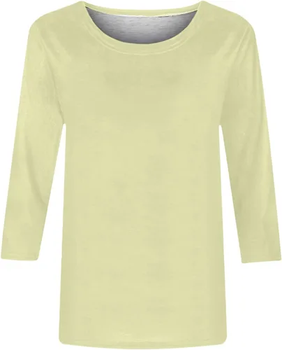 Miniatura 3 de Camisas de manga 3/4 para mujer, blusas casuales de verano 2026, cuello redondo, estampado floral, lindas, blusas holgadas 02 Beige