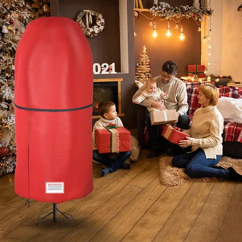 Miniatura 7 de Bolsa de almacenamiento vertical para árbol de Navidad de Riuog, bolsa de almacenamiento para árbol de Navidad de tela Oxford resistente a roturas