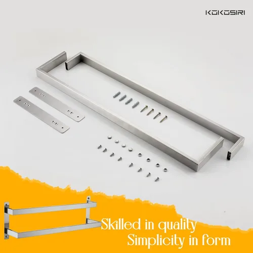 Miniatura 8 de KOKOSIRI Barras para Toallas de Baño de 2 Niveles Tipo Escalera Rieles para Toallas de 24 Pulgadas Soportes para Toallas Montados en Pared Estantes