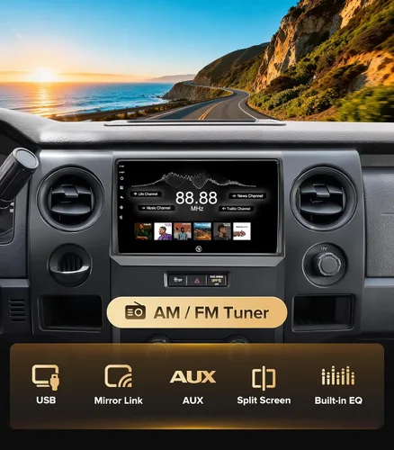Miniatura 8 de Estéreo de auto Android 13 de 9 pulgadas para Ford F150 2009-2014 – 4G+64G Wireless CarPlay Android Auto Radio, actualización de radio HD, pantalla