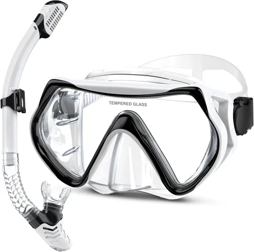 Miniatura 19 de Dry Snorkel Set,Panoramic Wide View Anti-Fog Scuba Diving Mask,Professional Snorkeling Gear for Adults