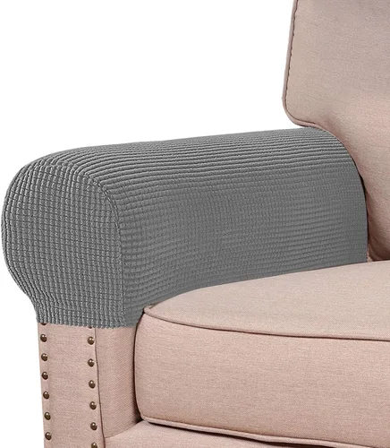 Miniatura 13 de Turquoize Fundas elásticas para reposabrazos para sillas y sofás, fundas para reposabrazos de sofá de elastano y jacquard, protector de muebles