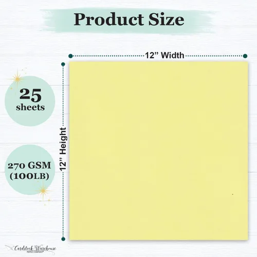 Miniatura 2 de Cardstock Warehouse Pop Tone Banana Split Yellow - 12 x 12 pulgadas - 100 libras / 9.52 oz/m² de papel de cartulina mate premium - 25 hojas