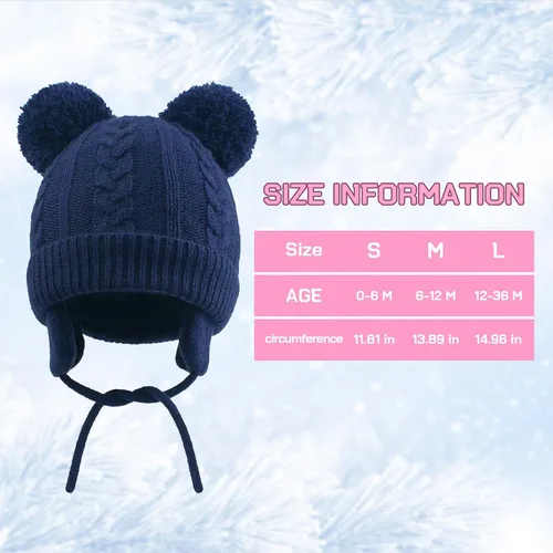 Miniatura 39 de Duoyeree Gorro de invierno para niños pequeños con solapa para las orejas, bufanda gruesa y cálida gorra de calavera para niños y niñas