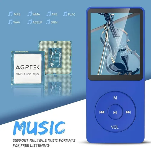 Miniatura 3 de AGPTEK A02PL Reproductor de MP3 de 64 GB, 70 horas de reproducción, sin pérdidas de sonido, Reproductor de música, Soporta hasta 128 GB