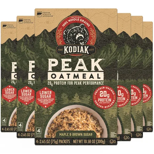 Miniatura 12 de Kodiak - Paquetes de avena instantánea, arándanos y crema, alto en proteínas, 100% granos integrales, 6 cajas con 6 paquetes (36 paquetes)