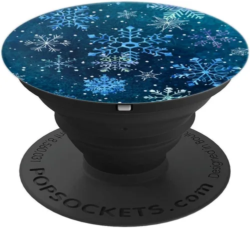 Miniatura 4 de Christmas Winter Ice Light Blue White Snowflake Snow Crystal PopSockets Adhesive PopGrip