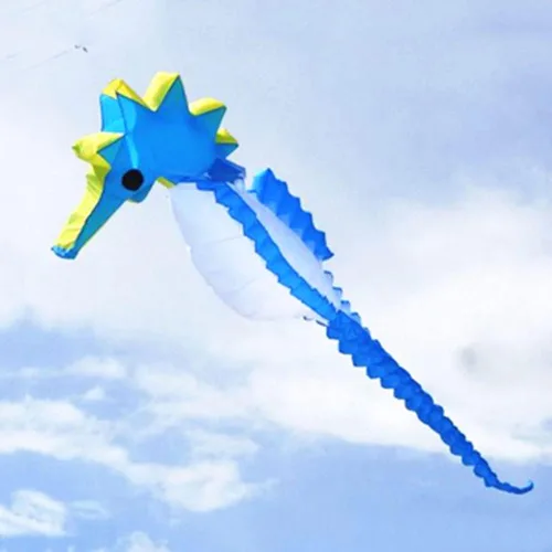 Miniatura 2 de HFLY - Colgante inflable suave de 16.4 ft de línea de cometa de caballito de mar para adultos Ripstop Nylon Animal Show Seahorse Kite colgante