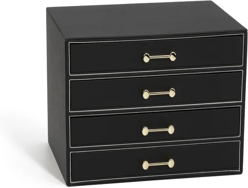 V-LAFUYLIFE Jewelry Box with 4 Drawers,Jewelry Organizer Box for Women Girls,4- Layer Jewelry Storage Case for Necklaces Bracelets Earring and Watch