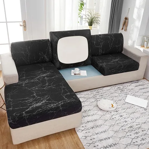 Miniatura 12 de Funda elástica para cojín de sofá, funda protectora para muebles de sofá, funda de asiento de sofá, estampado floral con parte inferior elástica, #17