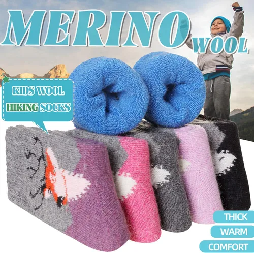 Miniatura 3 de Eocom - Medias de invierno cálidos de lana para niños y niñas, 6 pares