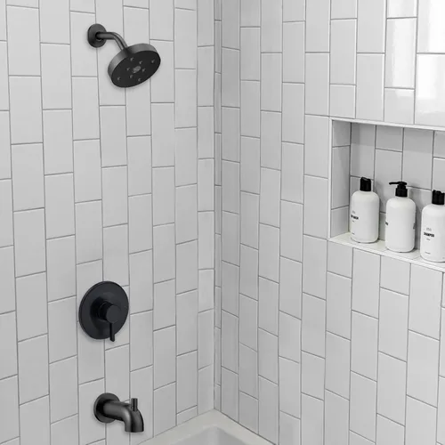 Miniatura 6 de Kit de molduras de ducha y bañera, compatible con válvula Moen Posi-Temp, negro mate
