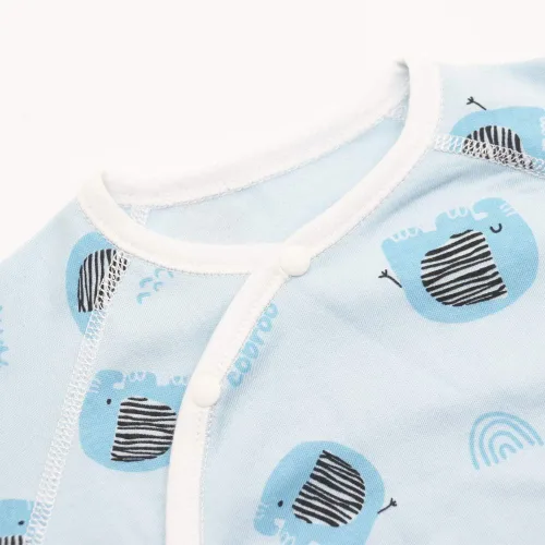 Miniatura 3 de COBROO Pijama unisex con pies de bebé para dormir y jugar, 100% algodón para bebés con mitones integrados de 0 a 3 meses