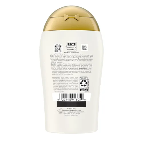 Miniatura 9 de OGX Champú Nutritivo + Leche de Coco Hidratante, Champú Hidratante y Restaurador que Hidrata para Cabello Suave Después del Primer Uso, Sin