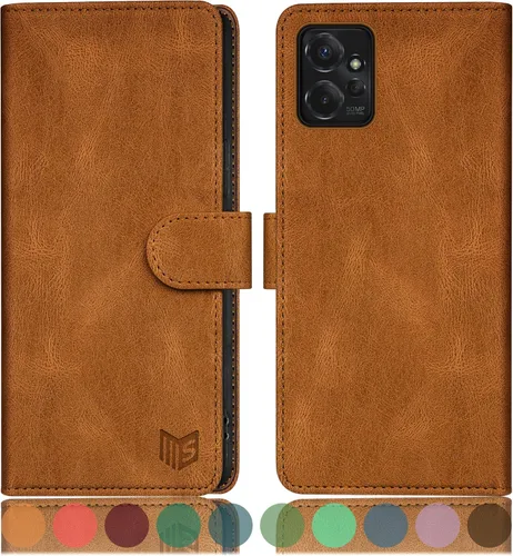 Miniatura 14 de SUANPOT Funda tipo cartera para Motorola (Moto G Power 2023) 【Bloqueo RFID】 Soporte para tarjetas de crédito, funda de piel sintética con tapa