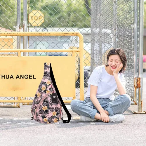 Miniatura 7 de HUA ANGEL - Mochila cruzada con correa para el hombro para hombres y mujeres, ligera, impermeable, bolsa para el pecho y el hombro para viajes